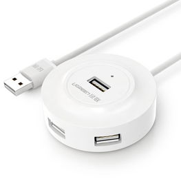 USB2.0 šakotuvas 4x USB-A 480Mb/s 1 m, baltas (CR106)