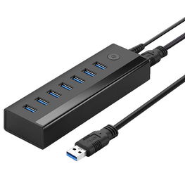 daugiafunkcinis šakotuvas 7in1 USB A 5Gb/s juodas (US219)