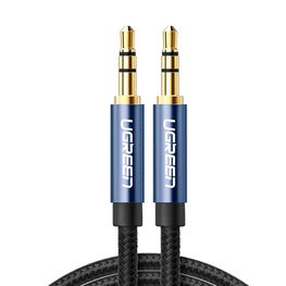 garso kabelis AUX tiesus minijack 3,5 mm 1,5 m mėlynas (AV112)