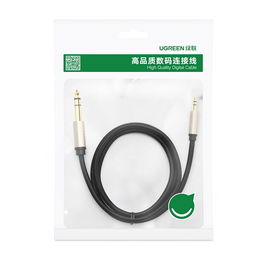 garso kabelis TRS mini jack 3,5 mm - jack 6,35 mm 1 m pilkos spalvos