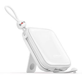 maitinimo blokas su USB C ir Lightning laidais bei Cutie Series lopšiu 10000 mAh 22,5 W, baltas (JR-L008)
