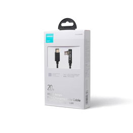 kampinis Lightning - USB C kabelis greitam įkrovimui ir duomenų perdavimui 20 W 1,2 m juodas (S-CL020A6)