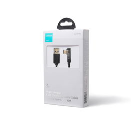 USB C kampinis kabelis - USB greitam įkrovimui ir duomenų perdavimui 3A 1,2 m juodas (S-UC027A6)