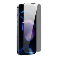 Baseus privatumo grūdintas stiklas iPhone 14 Pro visam ekranui 0,3 mm privatumo Anti Spy filtras + montavimo rėmelis