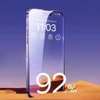Baseus viso ekrano grūdintas stiklas iPhone 14 Pro su Anti Blue Light filtru ir 0,3 mm garsiakalbio dangteliu + tvirtinimo rėmelis