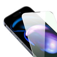 Baseus viso ekrano grūdintas stiklas iPhone 14 Pro su Anti Blue Light filtru ir 0,3 mm garsiakalbio dangteliu + tvirtinimo rėmelis