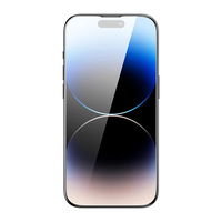 Baseus rinkinys 2x grūdintas stiklas iPhone 14 Pro Max visam ekranui su 0,3 mm garsiakalbio dangteliu + tvirtinimo rėmelis