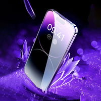 Baseus rinkinys 2x grūdintas stiklas iPhone 14 Pro Max visam ekranui su 0,3 mm garsiakalbio dangteliu + tvirtinimo rėmelis