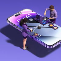 Baseus rinkinys 2x grūdintas stiklas iPhone 14 Pro Max visam ekranui su 0,3 mm garsiakalbio dangteliu + tvirtinimo rėmelis