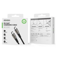 USB C laidas juodas 1 m 65W greitam įkrovimui