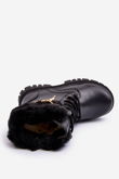 Vaikiški odiniai šilti batai su grandine Black Cadia