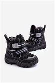 Vaikiški paminkštinti sniego batai su raišteliais juodi Big Star MM374129