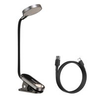 Baseus mini LED skaitymo lempa su spaustuku pilka (DGRAD-0G)