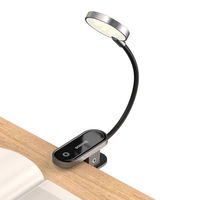 Baseus mini LED skaitymo lempa su spaustuku pilka (DGRAD-0G)