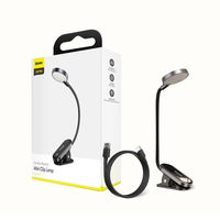 Baseus mini LED skaitymo lempa su spaustuku pilka (DGRAD-0G)