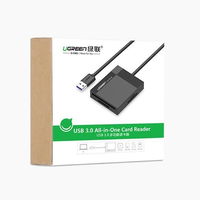 USB 3.0 SD / micro SD / CF / MS atminties kortelių skaitytuvas, juodas (CR125 30333)