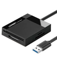 USB 3.0 SD / micro SD / CF / MS atminties kortelių skaitytuvas, juodas (CR125 30333)