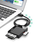 USB 3.0 SD / micro SD / CF / MS atminties kortelių skaitytuvas, juodas (CR125 30333)