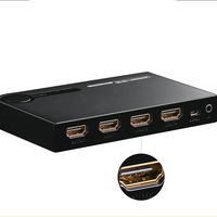 Jungiklis skirstytuvas skirstytuvas HDMI jungiklis - 3x HDMI 3D 4K 7,5 Gbps 36 bitų vienam kanalui juodas (40234)