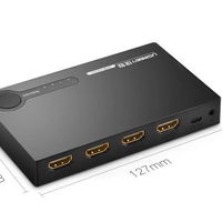 Jungiklis skirstytuvas skirstytuvas HDMI jungiklis - 3x HDMI 3D 4K 7,5 Gbps 36 bitų vienam kanalui juodas (40234)