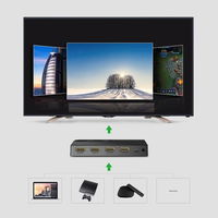 Jungiklis skirstytuvas skirstytuvas HDMI jungiklis - 3x HDMI 3D 4K 7,5 Gbps 36 bitų vienam kanalui juodas (40234)