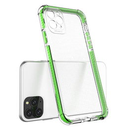 Spring Armor skaidrus TPU gelio tvirtas apsauginis dangtelis su spalvingu rėmeliu iPhone 11 Pro Max mėlynos spalvos