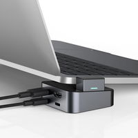 Daugiafunkcinis C tipo USB šakotuvas - USB 3.0 / RJ45 / HDMI / C tipo USB / Thunderbolt , skirtas MacBook Pro pilkos spalvos (S-H121 Gray)