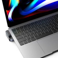 Daugiafunkcinis C tipo USB šakotuvas - USB 3.0 / RJ45 / HDMI / C tipo USB / Thunderbolt , skirtas MacBook Pro pilkos spalvos (S-H121 Gray)