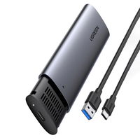 Kietojo disko įlanka M.2 B-Key SATA 3.0 5Gb/s pilka + C tipo USB kabelis (CM400)