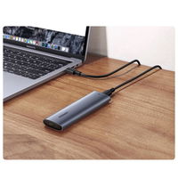 Kietojo disko įlanka M.2 B-Key SATA 3.0 5Gb/s pilka + C tipo USB kabelis (CM400)
