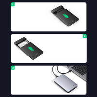 2,5 SATA 3.0 6Gb/s standžiojo disko kišeninis korpusas pilkas + USB - C tipo USB 0,5 m kabelis (CM300)