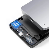 2,5 SATA 3.0 6Gb/s standžiojo disko kišeninis korpusas pilkas + USB - C tipo USB 0,5 m kabelis (CM300)