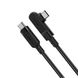 Acefast kampinis kabelis USB C tipo - USB C tipo 2 m, 100 W (20 V / 5 A), juodas (C5-03 Black)