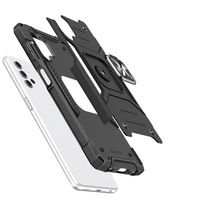 Ring Armor tough hybrid case cover + magnetic holder for Samsung Galaxy A23 blue