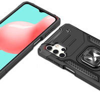 Ring Armor tough hybrid case cover + magnetic holder for Samsung Galaxy A23 blue