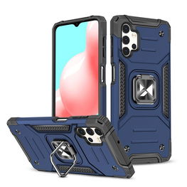Ring Armor tough hybrid case cover + magnetic holder for Samsung Galaxy A23 blue