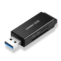 Nešiojamasis TF/SD kortelių skaitytuvas, skirtas USB 3.0, juodas (CM104)