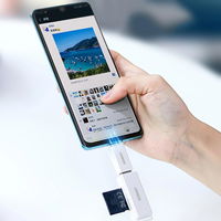 Nešiojamasis TF/SD kortelių skaitytuvas, skirtas USB 3.0, juodas (CM104)