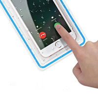 PVC vandeniui atsparus telefono dėklas su dirželiu - mėlynas