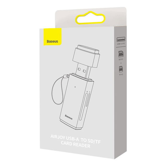 Baseus Lite serijos adapteris SD / TF USB kortelių skaitytuvas pilkos spalvos (WKQX060013)