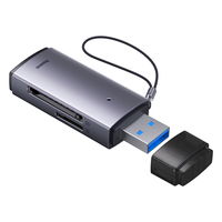 Baseus Lite serijos adapteris SD / TF USB kortelių skaitytuvas pilkos spalvos (WKQX060013)