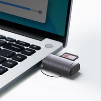Baseus Lite serijos adapteris SD / TF USB kortelių skaitytuvas pilkos spalvos (WKQX060013)