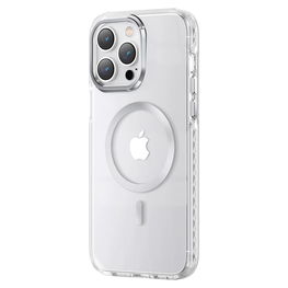 Kingxbar PQY Ice Crystal serijos magnetinis dėklas skirtas iPhone 14 MagSafe sidabrui