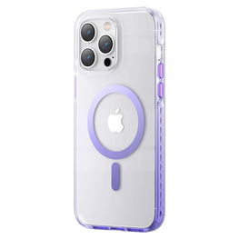 Kingxbar PQY Ice Crystal serijos magnetinis dėklas skirtas iPhone 14 Plus MagSafe violetinis