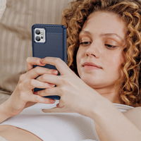 Anglies dėklas, skirtas Motorola Moto G32 lankstus silikoninis anglies dangtelis, mėlynas