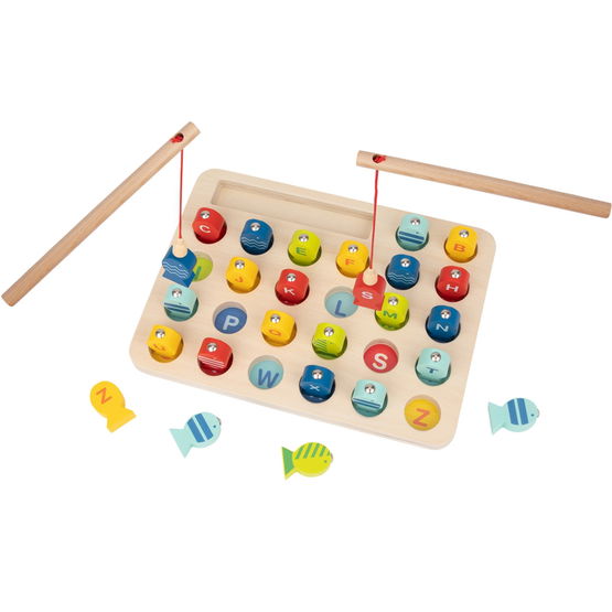 Tooky Toy medinių žuvų gaudymo žaidimas Mokymosi raidės 29 el.
