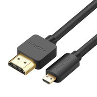 HDMI kabelis - micro HDMI kabelis 19 kontaktų 2.0v 4K 60Hz 30AWG 1,5 m juodas (30102)