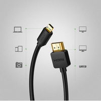 HDMI kabelis - micro HDMI kabelis 19 kontaktų 2.0v 4K 60Hz 30AWG 1,5 m juodas (30102)