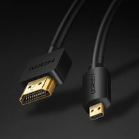 HDMI kabelis - micro HDMI kabelis 19 kontaktų 2.0v 4K 60Hz 30AWG 1,5 m juodas (30102)