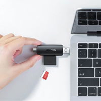 adapteris SD / micro SD kortelių skaitytuvas (USB C), juodas (CM304)